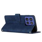 For Motorola Edge 60 Fusion Skin Feel Heart Embossed Leather Phone Case with Long Lanyard(Blue) - 3