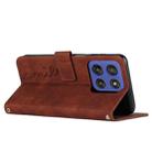 For Motorola Edge 60 Fusion Skin Feel Heart Embossed Leather Phone Case with Long Lanyard(Brown) - 3