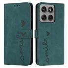 For Motorola Edge 60 Pro Skin Feel Heart Embossed Leather Phone Case with Long Lanyard(Green) - 1