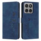 For Motorola Edge 60 Pro Skin Feel Heart Embossed Leather Phone Case with Long Lanyard(Blue) - 1