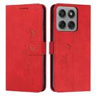 For Motorola Edge 60 Pro Skin Feel Heart Embossed Leather Phone Case with Long Lanyard(Red) - 1
