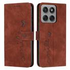 For Motorola Edge 60 Pro Skin Feel Heart Embossed Leather Phone Case with Long Lanyard(Brown) - 1