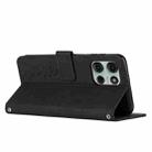 For Motorola Moto G86 5G Skin Feel Heart Embossed Leather Phone Case with Long Lanyard(Black) - 3