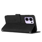 For OPPO Reno13 F 5G / 4G Skin Feel Heart Embossed Leather Phone Case with Long Lanyard(Black) - 3
