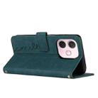 For OPPO A5 Pro 5G Global Skin Feel Heart Embossed Leather Phone Case with Long Lanyard(Green) - 3