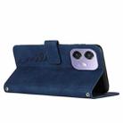 For OPPO A5x 5G Global Skin Feel Heart Embossed Leather Phone Case with Long Lanyard(Blue) - 3