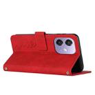 For OPPO A5x 5G Global Skin Feel Heart Embossed Leather Phone Case with Long Lanyard(Red) - 3