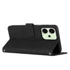 For OPPO Reno14 Pro Global Skin Feel Heart Embossed Leather Phone Case with Long Lanyard(Black) - 3