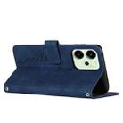 For OPPO Reno14 Global / Reno14 F 5G Skin Feel Heart Embossed Leather Phone Case with Long Lanyard(Blue) - 3
