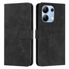 For Xiaomi Redmi Note 13 4G Global Skin Feel Heart Embossed Leather Phone Case with Long Lanyard(Black) - 1