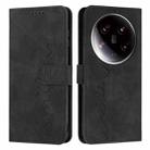 For Xiaomi 14 Ultra Skin Feel Heart Embossed Leather Phone Case with Long Lanyard(Black) - 1