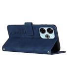 For Xiaomi Redmi 13 4G Skin Feel Heart Embossed Leather Phone Case with Long Lanyard(Blue) - 3