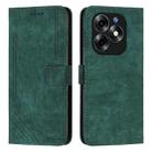 For itel S23+ Skin Feel Stripe Pattern Leather Phone Case with Lanyard(Green) - 1