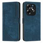 For itel S23+ Skin Feel Stripe Pattern Leather Phone Case with Lanyard(Blue) - 1
