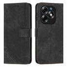 For itel S23+ Skin Feel Stripe Pattern Leather Phone Case with Lanyard(Black) - 1