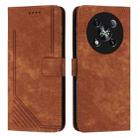 For itel RS4 Skin Feel Stripe Pattern Leather Phone Case with Lanyard(Brown) - 1