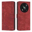 For itel RS4 Skin Feel Stripe Pattern Leather Phone Case with Lanyard(Red) - 1