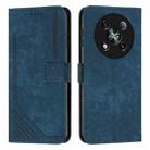 For itel RS4 Skin Feel Stripe Pattern Leather Phone Case with Lanyard(Blue) - 1