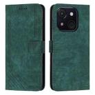 For itel A50C Skin Feel Stripe Pattern Leather Phone Case with Lanyard(Green) - 1