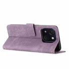 For itel A50C Skin Feel Stripe Pattern Leather Phone Case with Lanyard(Purple) - 3