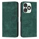 For itel A50 Skin Feel Stripe Pattern Leather Phone Case with Lanyard(Green) - 1