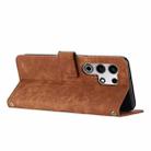 For itel S25 Ultra Skin Feel Stripe Pattern Leather Phone Case with Lanyard(Brown) - 3