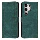 For itel S25 Ultra Skin Feel Stripe Pattern Leather Phone Case with Lanyard(Green) - 1