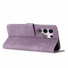 For itel S25 Ultra Skin Feel Stripe Pattern Leather Phone Case with Lanyard(Purple) - 3