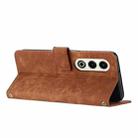 For itel S25 Skin Feel Stripe Pattern Leather Phone Case with Lanyard(Brown) - 3