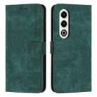 For itel S25 Skin Feel Stripe Pattern Leather Phone Case with Lanyard(Green) - 1