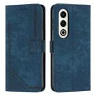 For itel S25 Skin Feel Stripe Pattern Leather Phone Case with Lanyard(Blue) - 1