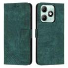 For itel A90 4G Skin Feel Stripe Pattern Leather Phone Case with Lanyard(Green) - 1