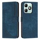 For itel A90 4G Skin Feel Stripe Pattern Leather Phone Case with Lanyard(Blue) - 1