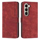 For itel A95 5G Skin Feel Stripe Pattern Leather Phone Case with Lanyard(Red) - 1