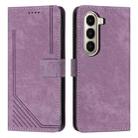 For itel A95 5G Skin Feel Stripe Pattern Leather Phone Case with Lanyard(Purple) - 1