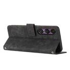 For Sony Xperia 1 VII Skin Feel Stripe Pattern Leather Phone Case with Lanyard(Black) - 3