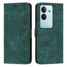 For vivo S17 / vivo S17 Pro Skin Feel Stripe Pattern Leather Phone Case with Lanyard(Green) - 1