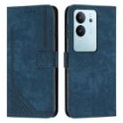 For vivo S17 / vivo S17 Pro Skin Feel Stripe Pattern Leather Phone Case with Lanyard(Blue) - 1