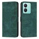 For vivo Y78 / vivo Y36 Skin Feel Stripe Pattern Leather Phone Case with Lanyard(Green) - 1