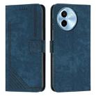 For vivo Y38 5G Skin Feel Stripe Pattern Leather Phone Case with Lanyard(Blue) - 1