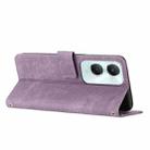 For vivo Y03 / Y18 / Y18e Skin Feel Stripe Pattern Leather Phone Case with Lanyard(Purple) - 3