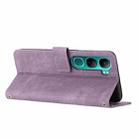 For vivo Y300 Global / V40 Lite IDN Skin Feel Stripe Pattern Leather Phone Case with Lanyard(Purple) - 3