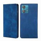 For Motorola Edge 40 Neo 5G Skin Feel Magnetic Leather Phone Case(Blue) - 1