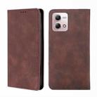 For Motorola Moto G Stylus 2023 4G Skin Feel Magnetic Leather Phone Case(Dark Brown) - 1