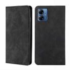 For Motorola Moto G14 4G Skin Feel Magnetic Leather Phone Case(Black) - 1