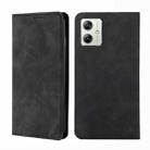 For Motorola Moto G54 5G EU Version Skin Feel Magnetic Leather Phone Case(Black) - 1