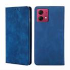 For Motorola Moto G84 5G Skin Feel Magnetic Leather Phone Case(Blue) - 1
