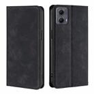 For Motorola Edge 5G 2024 Skin Feel Magnetic Leather Phone Case(Black) - 1