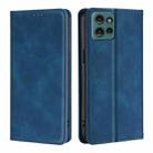 For Motorola Edge 50 5G Skin Feel Magnetic Leather Phone Case(Blue) - 1