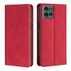 For Motorola Edge 50 5G Skin Feel Magnetic Leather Phone Case(Red) - 1